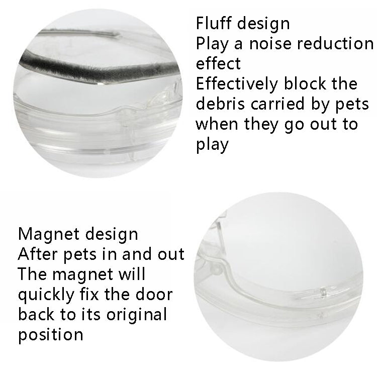 Pet Supplies PC Material Round Glass Door Cat Puppy Door Hole(Transparent)