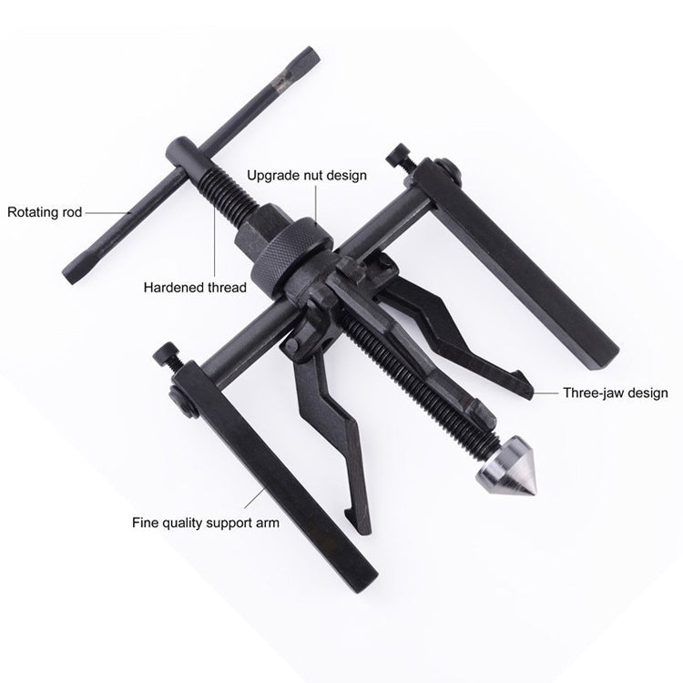 3-Jaw Inner Bearing Puller Gear Extractor Heavy Duty Automotive Machine Tool Kit(Black)