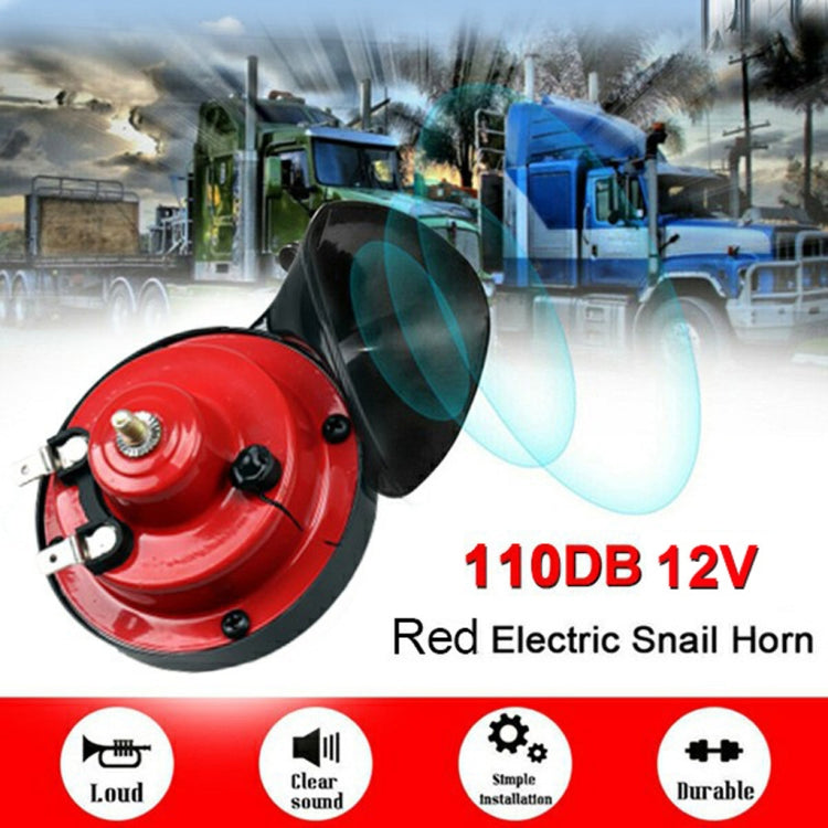 1 Pair 110BD 12V Motorcycle Electric Car Loud Single Sound Snail Speaker