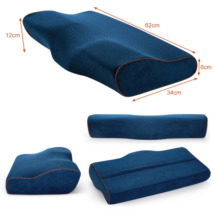 Butterfly Shape Memory Foam Snorked Pillow Slow Rebound Health Care Cervical Pillow, Dimensions: 62x34x12x6cm(Water Molecule Gray)