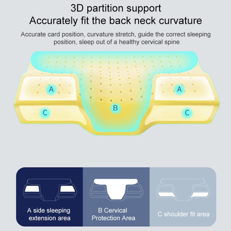 Butterfly Shape Memory Foam Snorked Pillow Slow Rebound Health Care Cervical Pillow, Dimensions: 62x34x12x6cm(Water Molecule Gray)