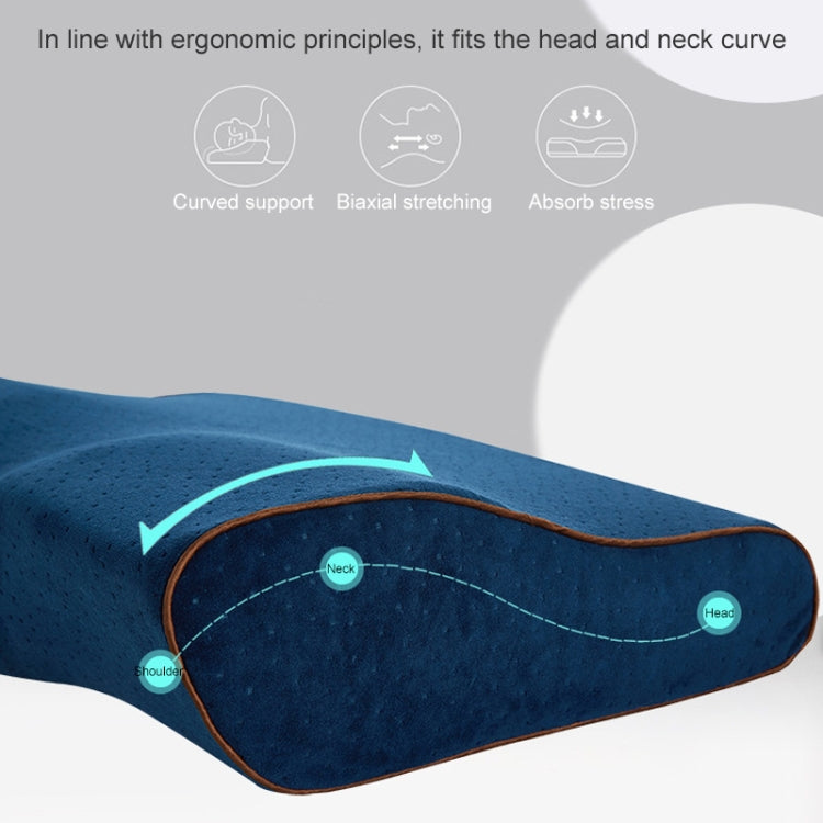 Butterfly Shape Memory Foam Snorked Pillow Slow Rebound Health Care Cervical Pillow, Dimensions: 62x34x12x6cm(Water Molecule)