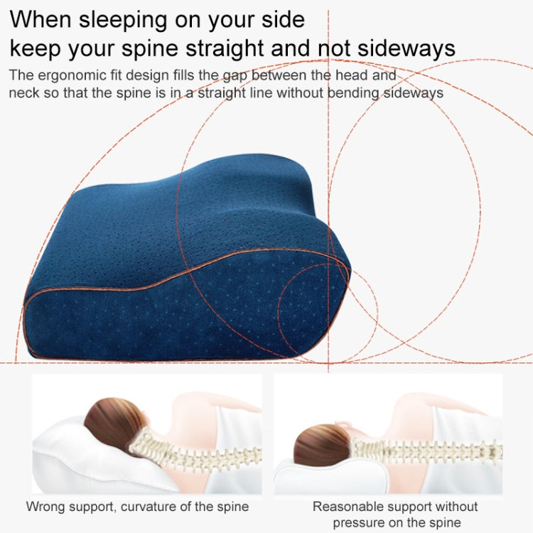 Butterfly Shape Memory Foam Snorked Pillow Slow Rebound Health Care Cervical Pillow, Dimensions: 62x34x12x6cm(Water Molecule)