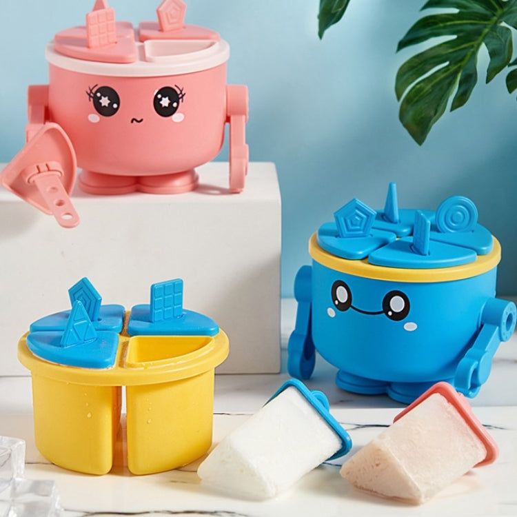 Children VSilicone Ice Tray Homemade Ice Cream Mold, Specification: Robot (Red)