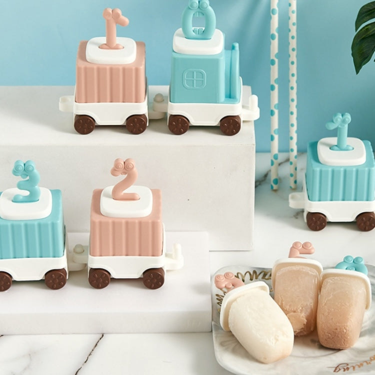2 PCS Children Cartoon Silicone Ice Tray Homemade Ice Cream Mold, Specification: Small Train