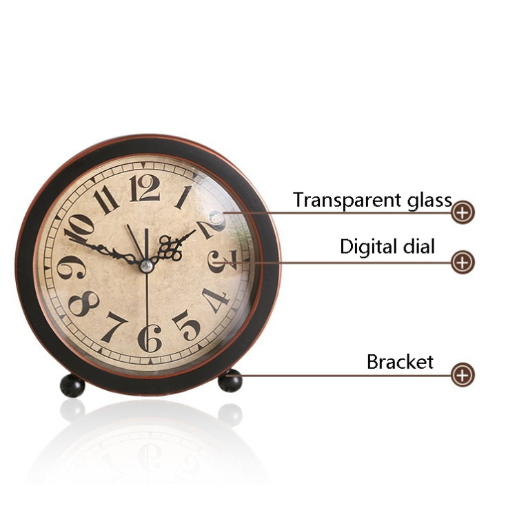 G51 Personality Retro Alarm Clock Bed Mute Metal Student Alarm Clock, Colour: Black 2