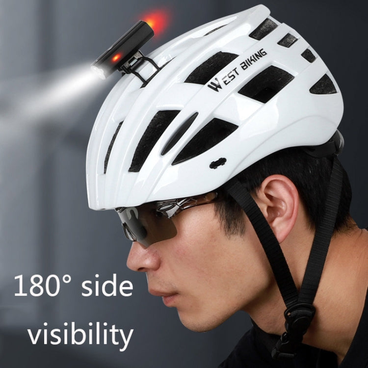 WEST BIKING YP0701281 Bicycle Lights Helmet Lights Front And Tail Warning Lights USB Night Riding Mountain Bike Equipment With Side Lights(Black)