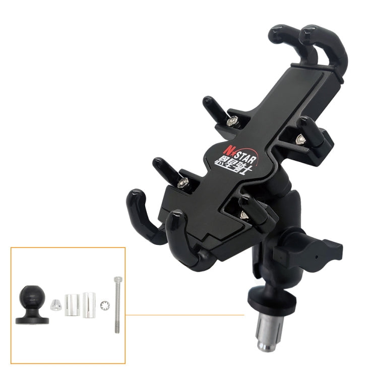 N-STAR NJN001 Motorcycle Bicycle Compatible Mobile Phone Bracket Aluminum Accessories Riding Equipment(With Expansion Head)
