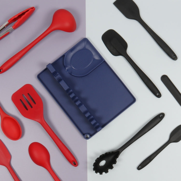 2 in 1 Kitchen Silicone Spoon Holder Shelf Large (Blue)