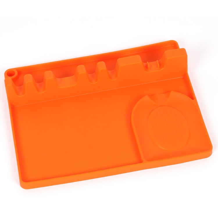 2 in 1 Kitchen Silicone Spoon Holder Shelf Large (Orange)