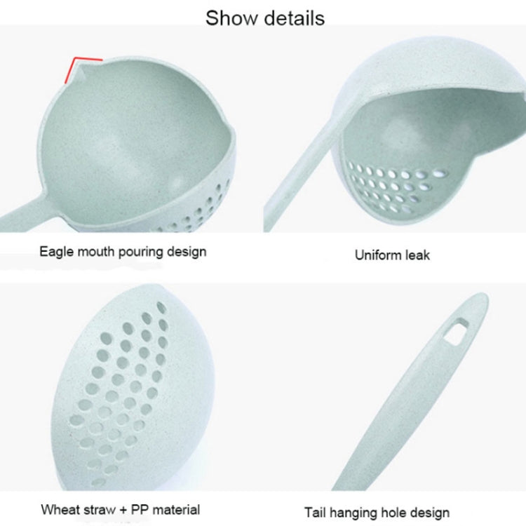 Wheat Straw Dual-use Soup Spoon Colander Environmental Tableware