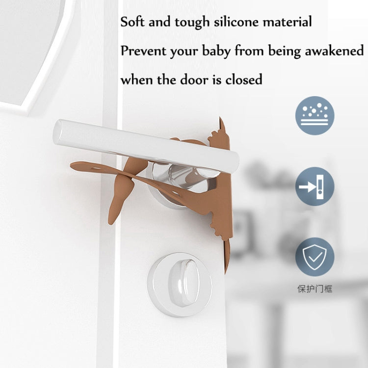Cartoon Bear Bedroom Door Mute Lock Closed Door Anti-collision Protection Cushion(White)