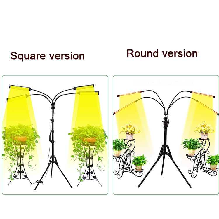 USB 40W 12V LED Plant Growth Supplement Light With RF Remote Control Floor Folding Tripod Without Power Adapter, Style: Square Version