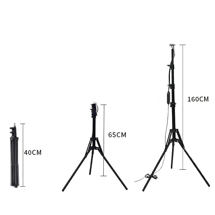 USB 40W 12V LED Plant Growth Supplement Light With RF Remote Control Floor Folding Tripod Without Power Adapter, Style: Square Version