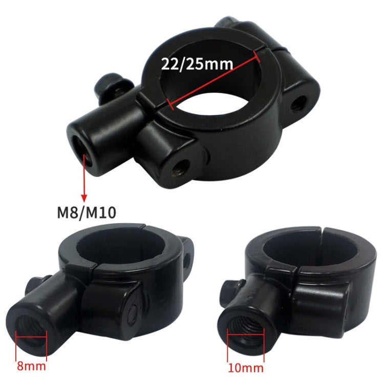 6 PCS Motorcycle Modification Accessories Handlebar Mirror Holder(M10 22mm Black)