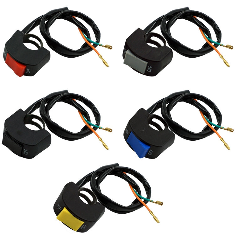 5 PCS Motorcycle Handlebar Tap Switch LED Headlight Break Extinguishing Fire Double Flash Switch(Blue Button)