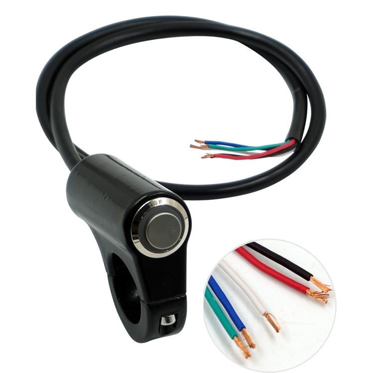 Motorcycle Electric Car Modified Accessories Faucet Handlebar Aluminum Alloy Speaker Large Light Shot Lamp Switch(Green Light Self-reset Flat Button 5 Line)
