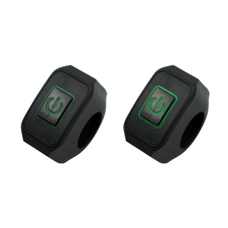 2 PCS Motorcycle Electric Car Modified Accessories Headlight Speaker Over-Car Light Spot Fire Light Multi-Function Self-Locking Switch(Green Light)