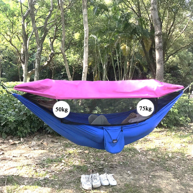 Parachute Cloth Anti-Mosquito Sunshade With Mosquito Net Hammock Outdoor Single Double Swing Off The Ground Aerial Tent 270x140cm Ink Green / Grass Green)