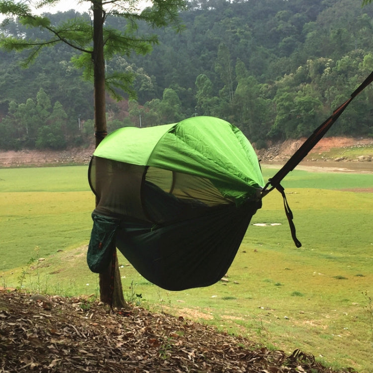 Parachute Cloth Anti-Mosquito Sunshade With Mosquito Net Hammock Outdoor Single Double Swing Off The Ground Aerial Tent 270x140cm Ink Green / Grass Green)