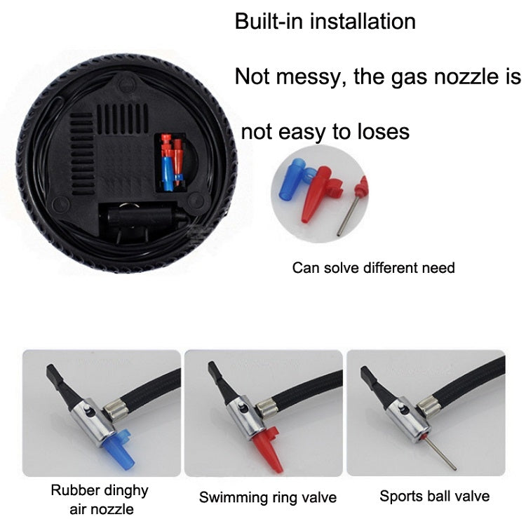 DC12V 12A Car Portable Air Pump Electric Car Tire Pump, Specification： 16-cylinder Small Motor