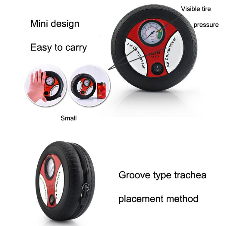 DC12V 12A Car Portable Air Pump Electric Car Tire Pump, Specification： 16-cylinder Small Motor