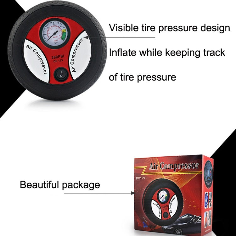 DC12V 12A Car Portable Air Pump Electric Car Tire Pump, Specification： 19-cylinder Large Motor
