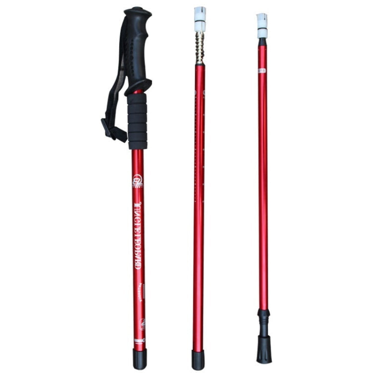 JUNGLELEOPARD 3-Section Straight Handle Aluminum Trekking Pole Multifunctional Walking Hand Crutches, Length: 66-135cm(Blue)