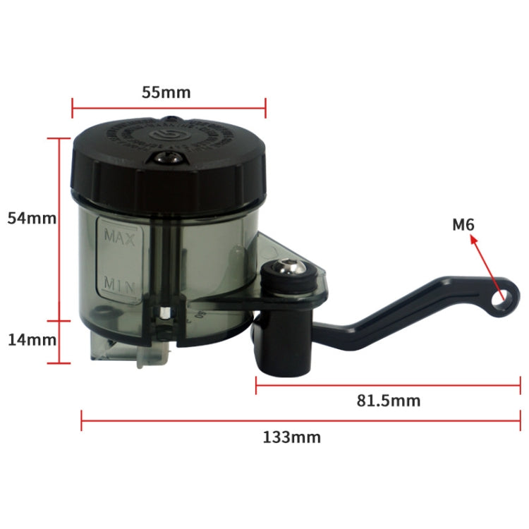 Motorcycle Modified Fittings Front Brake Oil Liquid Oil Cup Direct Pump Large Capacity Universal Oil Pot(Transparent)