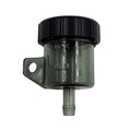 2 PCS Motorcycle Modification Accessories Off-Road Vehicle Large Displacement Straight Pump Transparent Oil Cup Brake Pump Modified Oil Pot(Straight Black)