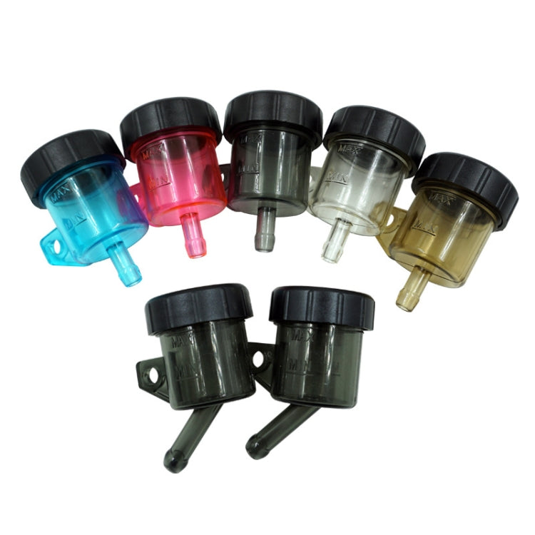 2 PCS Motorcycle Modification Accessories Off-Road Vehicle Large Displacement Straight Pump Transparent Oil Cup Brake Pump Modified Oil Pot(Straight Brown)