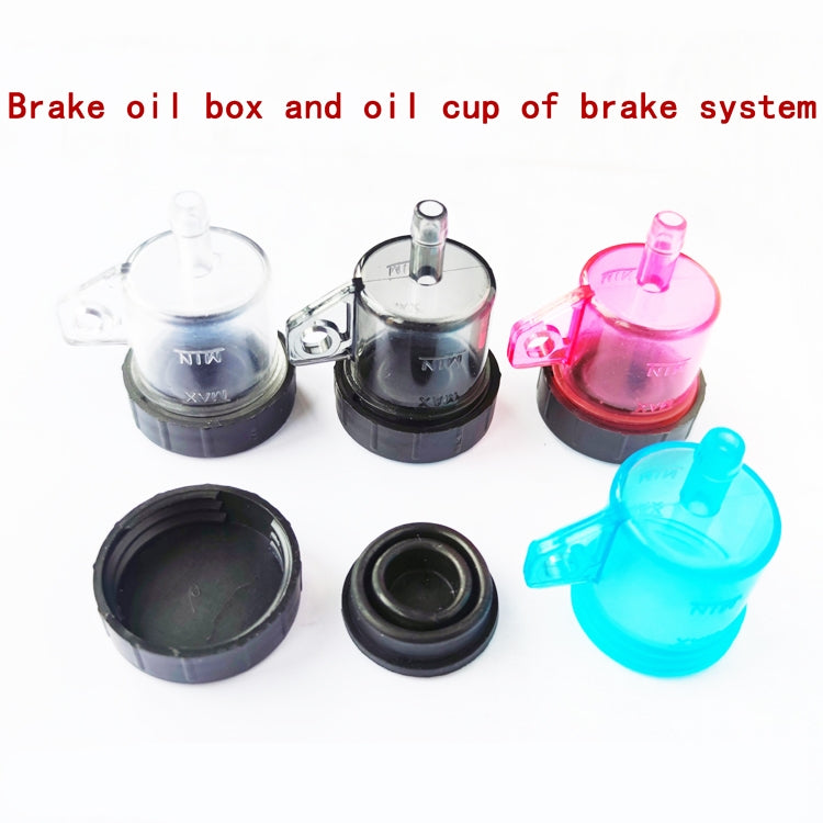 2 PCS Motorcycle Modification Accessories Off-Road Vehicle Large Displacement Straight Pump Transparent Oil Cup Brake Pump Modified Oil Pot(Straight Red)