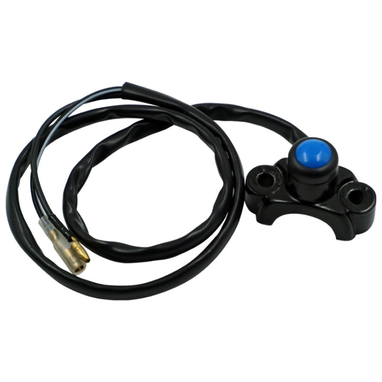 Motorcycle Modification Self-Locking Single Switch Headlight Fog Light Brake Light Emergency Light Switch(Blue Button)