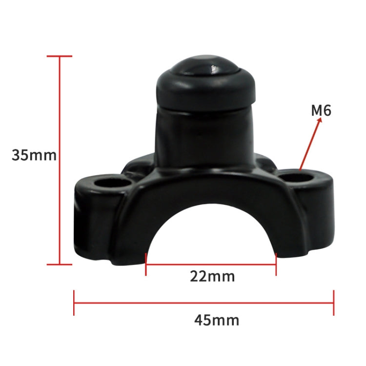 Motorcycle Modification Self-Locking Single Switch Headlight Fog Light Brake Light Emergency Light Switch(Black Button)