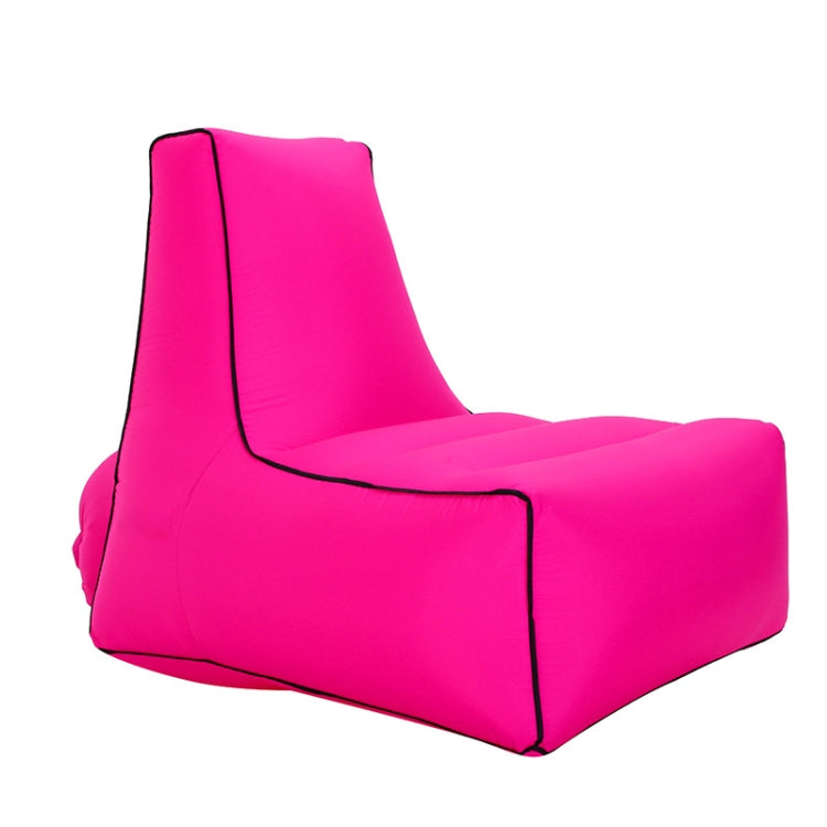 BB1082 Inflatable Sofa Inflatable Bed Outdoor Folding Portable Air Sofa Size: 85 x 80 x 75cm(Rose Red)