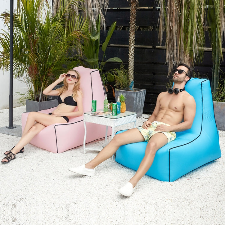 BB1082 Inflatable Sofa Inflatable Bed Outdoor Folding Portable Air Sofa Size: 100 x 90 x 80cm(Wine Red)