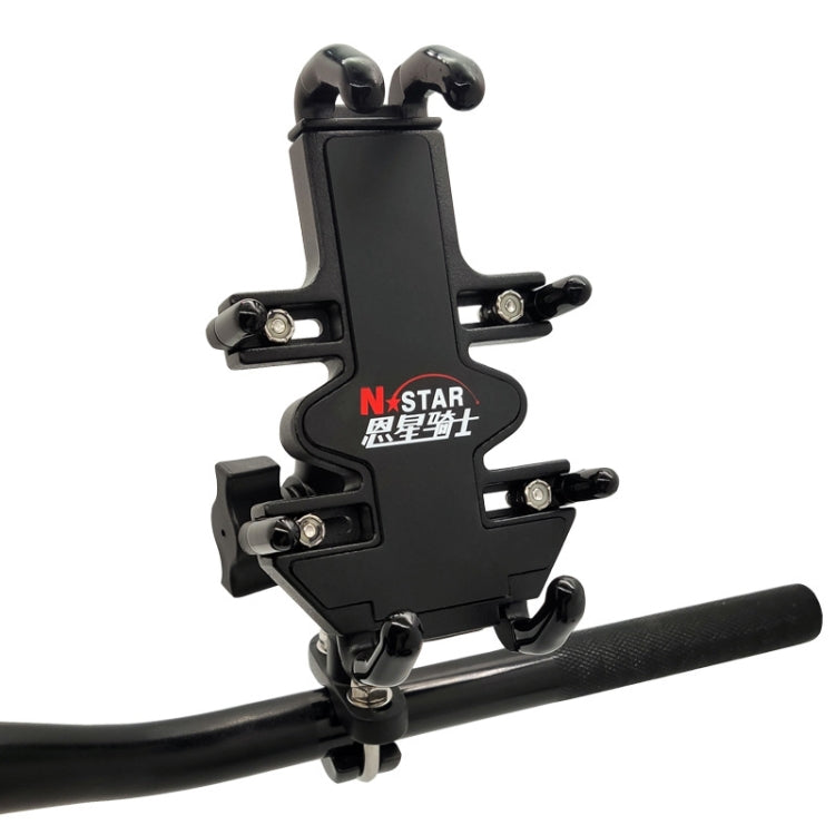 N-STAR NJN002 Motorcycle Metal Aluminum Alloy Universal Anti-Theft Mobile Phone Bracket(T-shaped Ball Head Installation)