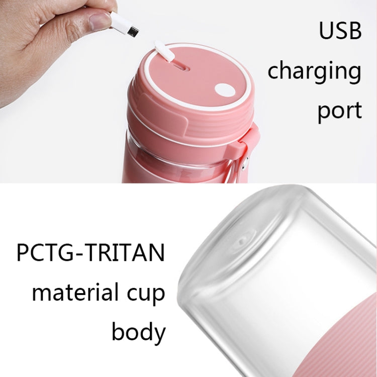 FS1300 Mini Juicer Home Portable Cooking Machine Student Juice Cup Juicer, Colour: Cherry Blossom Double Blade