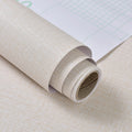 PVC Imitation Cloth Self-Adhesive Wallpaper Waterproof Thick Wall Stickers TV Background Wall Decoration Linen Wallpaper Size: 60cm x 3m(Beige  A601)