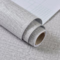 PVC Imitation Cloth Self-Adhesive Wallpaper Waterproof Thick Wall Stickers TV Background Wall Decoration Linen Wallpaper Size: 60cm x 3m(Light Gray  A603)