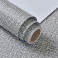 PVC Imitation Cloth Self-Adhesive Wallpaper Waterproof Thick Wall Stickers TV Background Wall Decoration Linen Wallpaper Size: 60cm x 3m(Deep Gray  A604)