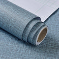PVC Imitation Cloth Self-Adhesive Wallpaper Waterproof Thick Wall Stickers TV Background Wall Decoration Linen Wallpaper Size: 60cm x 3m(Navy Blue A606)