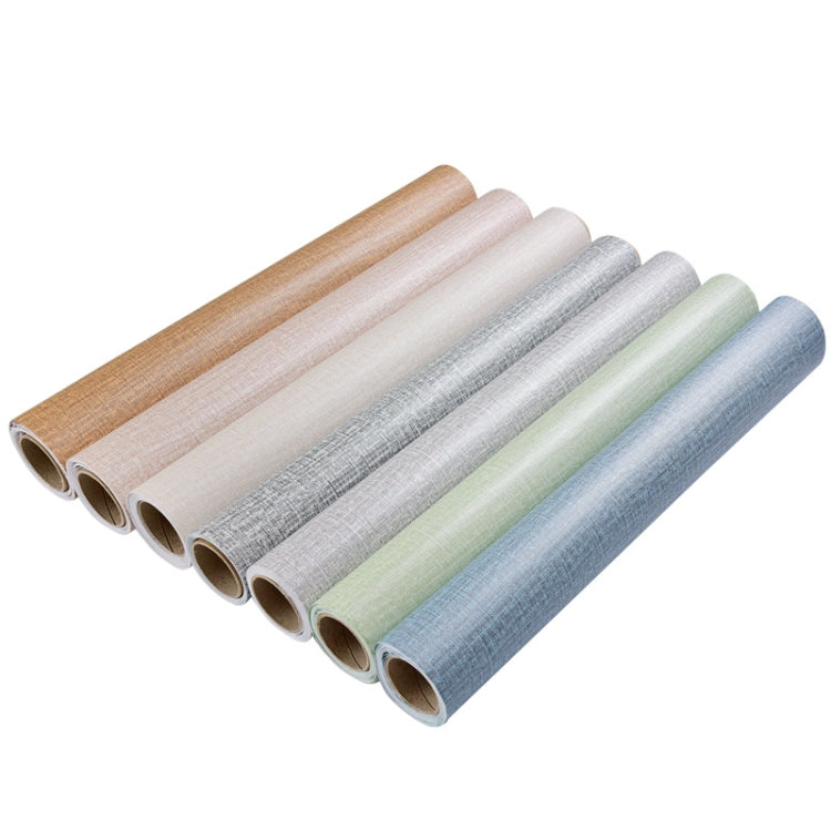 PVC Imitation Cloth Self-Adhesive Wallpaper Waterproof Thick Wall Stickers TV Background Wall Decoration Linen Wallpaper Size: 60cm x 3m(Navy Blue A606)