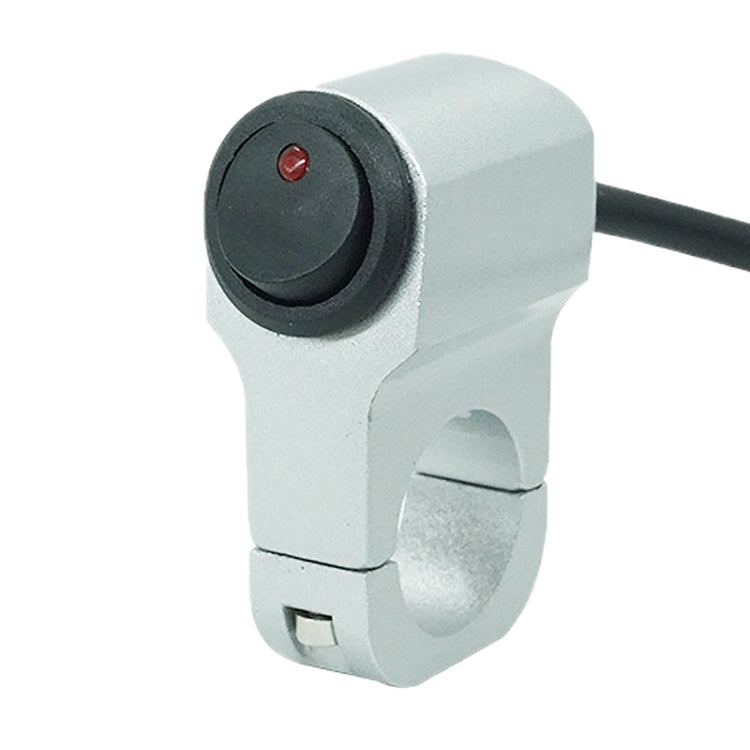 Motorcycle Aluminum Alloy Modified Handle Switch With Indicator Spotlights Fog Lights Headlights Power-Off Switch(Silver)