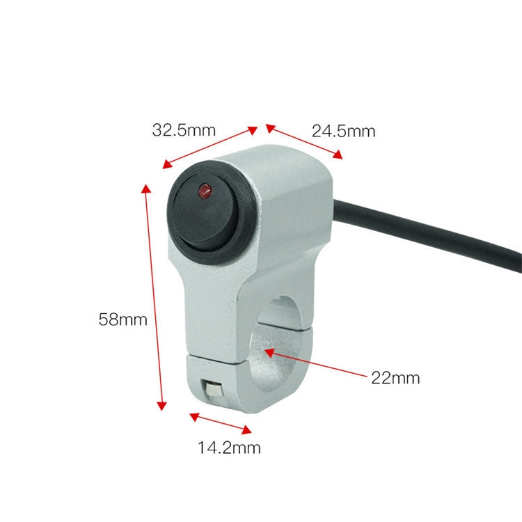 Motorcycle Aluminum Alloy Modified Handle Switch With Indicator Spotlights Fog Lights Headlights Power-Off Switch(Black)