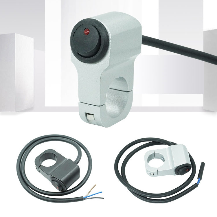 Motorcycle Aluminum Alloy Modified Handle Switch With Indicator Spotlights Fog Lights Headlights Power-Off Switch(Silver)