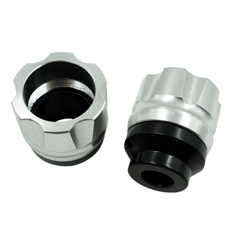 2 Pairs Motorcycle Modified Accessories Anti-Drop Cup CNC Aluminum Alloy Anti-Collision And Shock Absorbing Front Fork Cup(Silver)