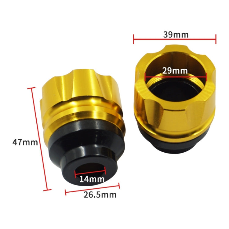 2 Pairs Motorcycle Modified Accessories Anti-Drop Cup CNC Aluminum Alloy Anti-Collision And Shock Absorbing Front Fork Cup(Golden)