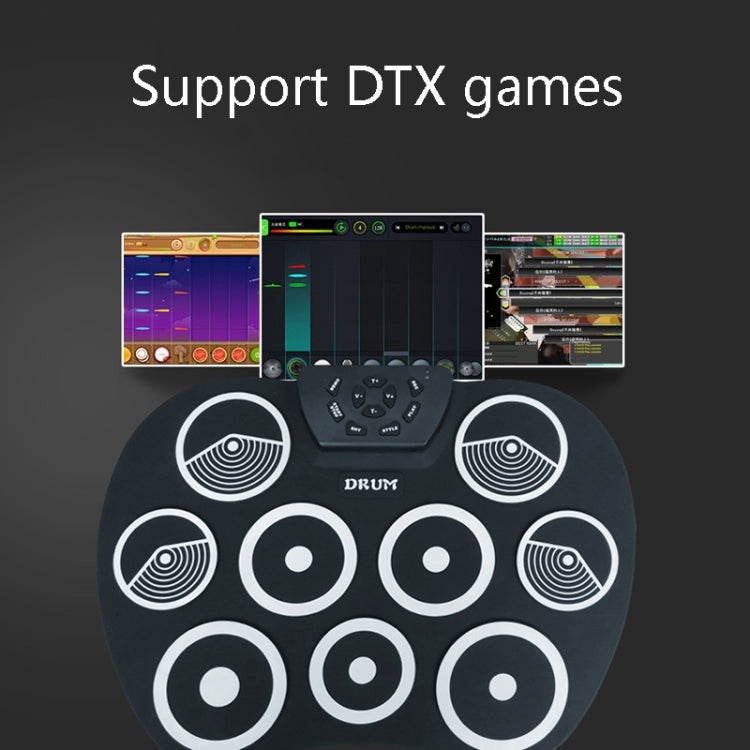 Silicone Folding Portable Hand-Rolled Drum DTX Game Strike Board(G801 White)