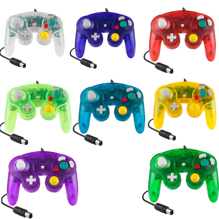 5 PCS Single Point Vibrating Controller Wired Game Controller For Nintendo NGC(Transparent Purple)